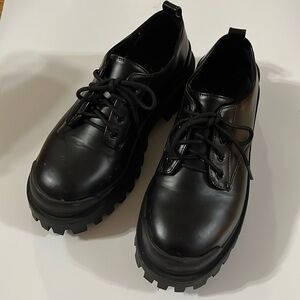 ASOS Design Black Chunky Lace Up Rubber Shoe